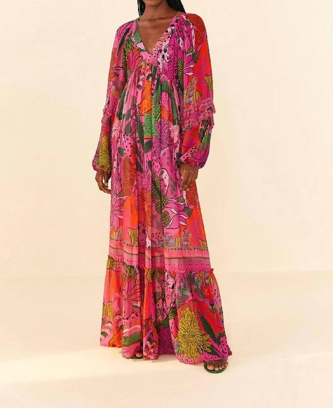 Cool Leopards Maxi Dress in Pink