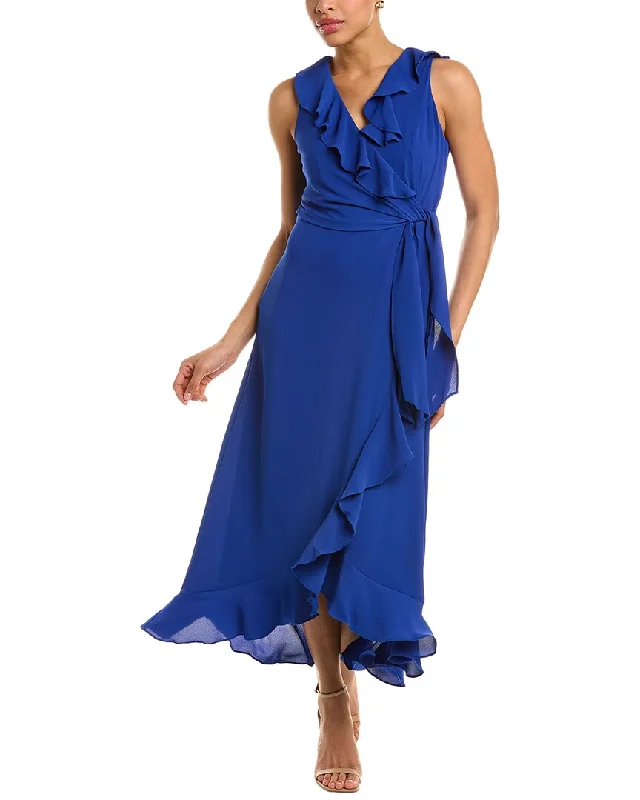 London Times Ruffle Maxi Dress