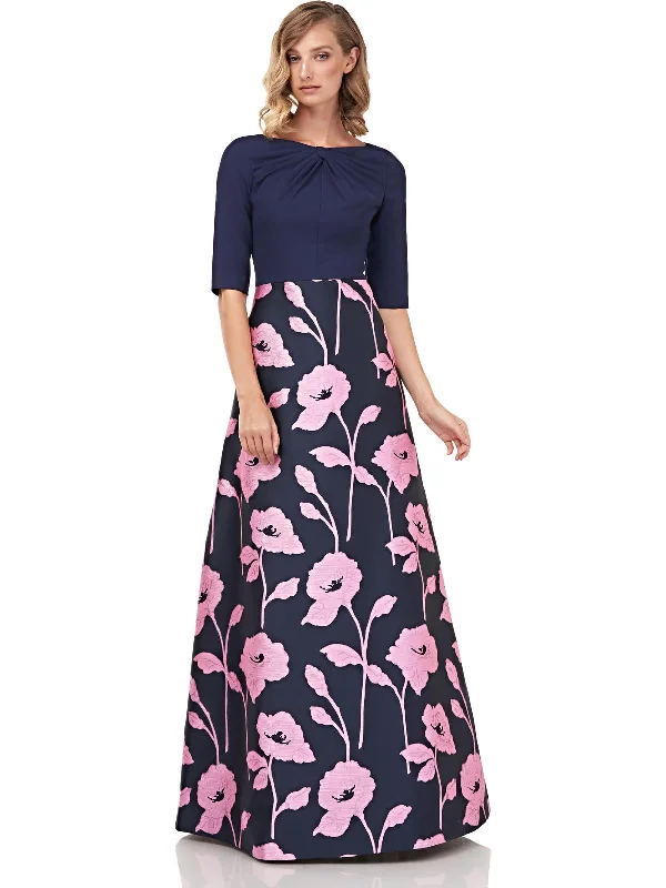 Teresa Womens Floral Maxi Evening Dress