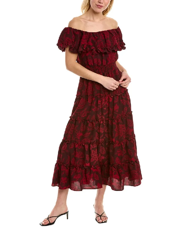 Vince Camuto Ruffle Top Maxi Dress