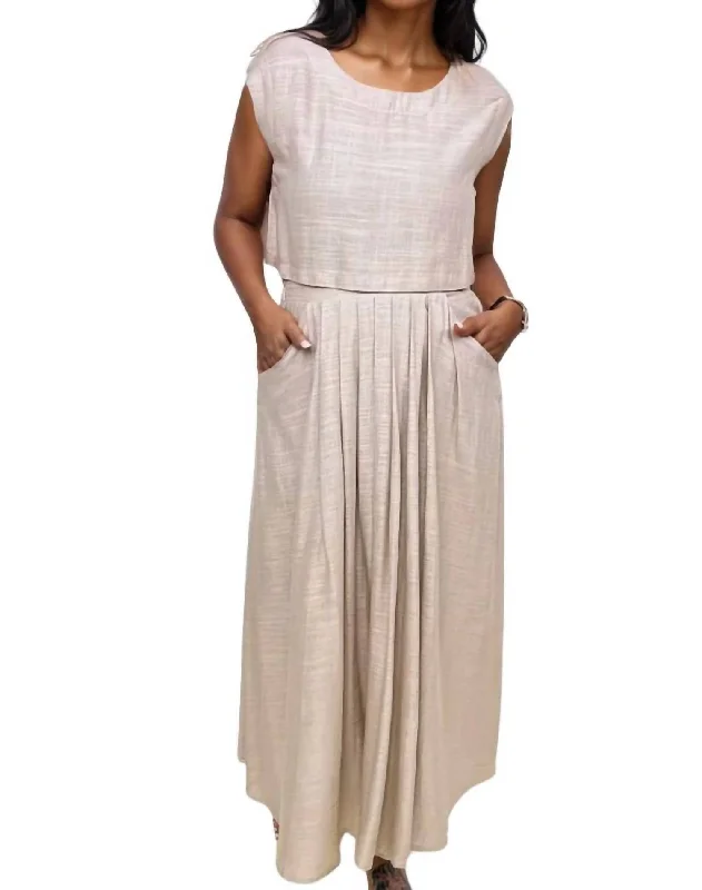 Airy Linen Skirt In Oatmeal