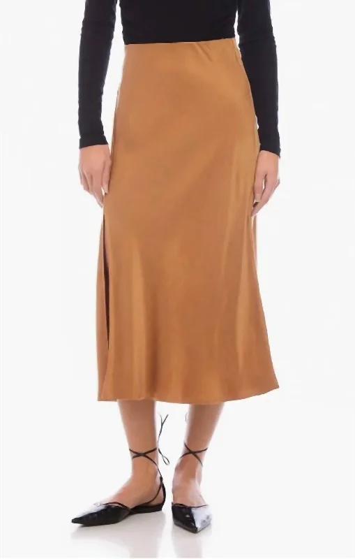 Brielle Midi Skirt In Camel