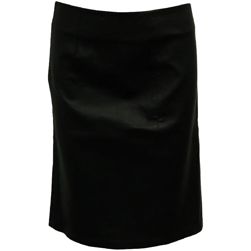 Diane Von Furstenberg Pencil Skirt in Black Leather