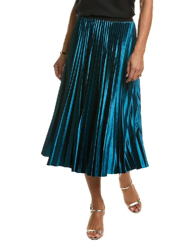 Elie Tahari Accordion Pleated Velvet Skirt