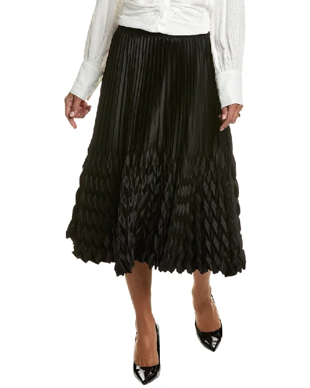 Elie Tahari Diamond Pleated Midi Skirt