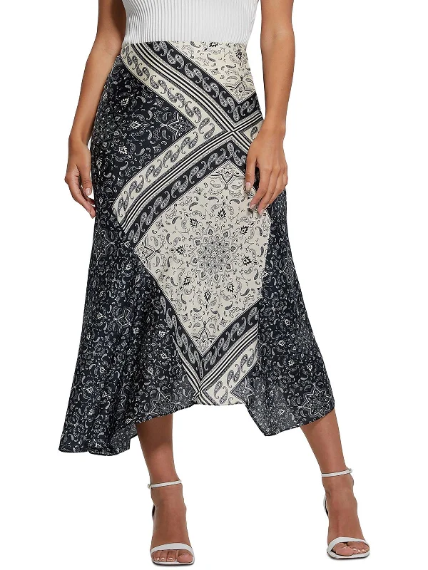 Katrina Womens Asymmetric Long Asymmetrical Skirt