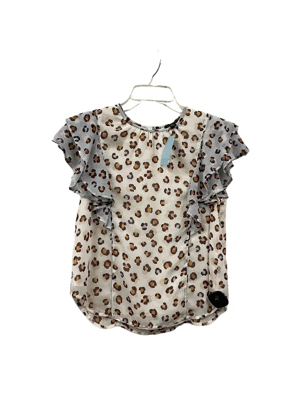 Top Short Sleeve By Ann Taylor In Animal Print, Size: Xs