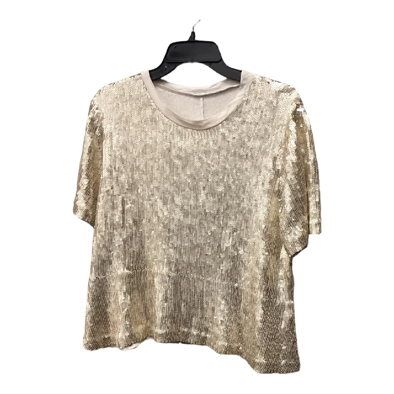 Top Short Sleeve By Chan Luu In Gold, Size: L