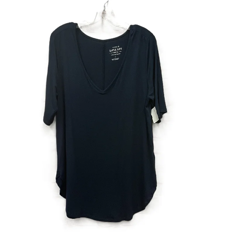 Top Short Sleeve By Torrid In Navy, Size: 1x