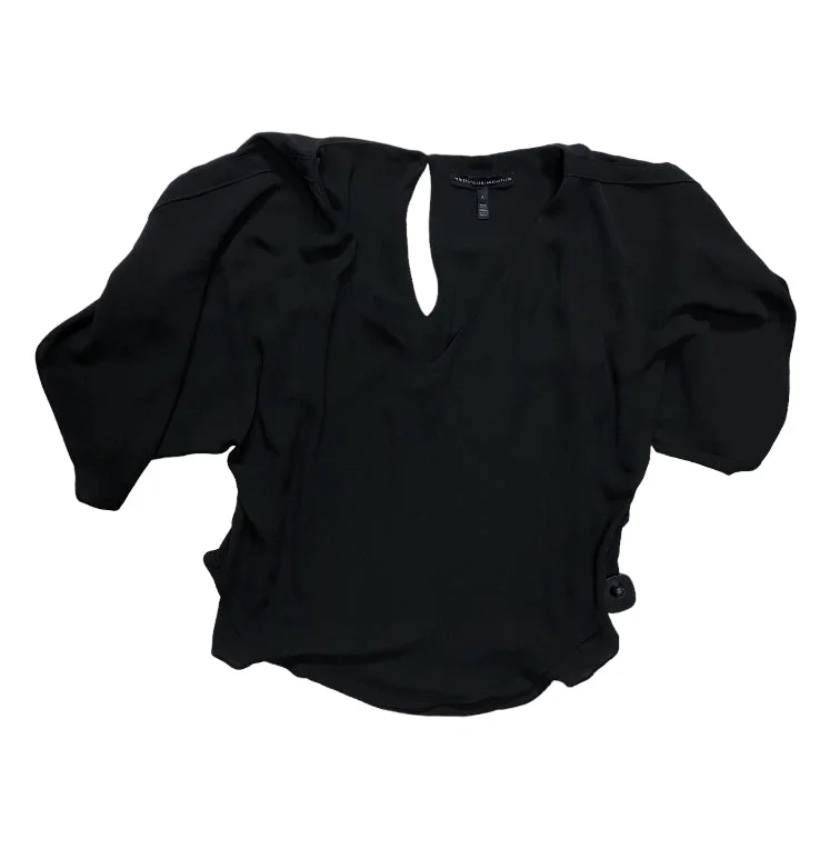 Top Short Sleeve By White House Black Market In Black, Size: S