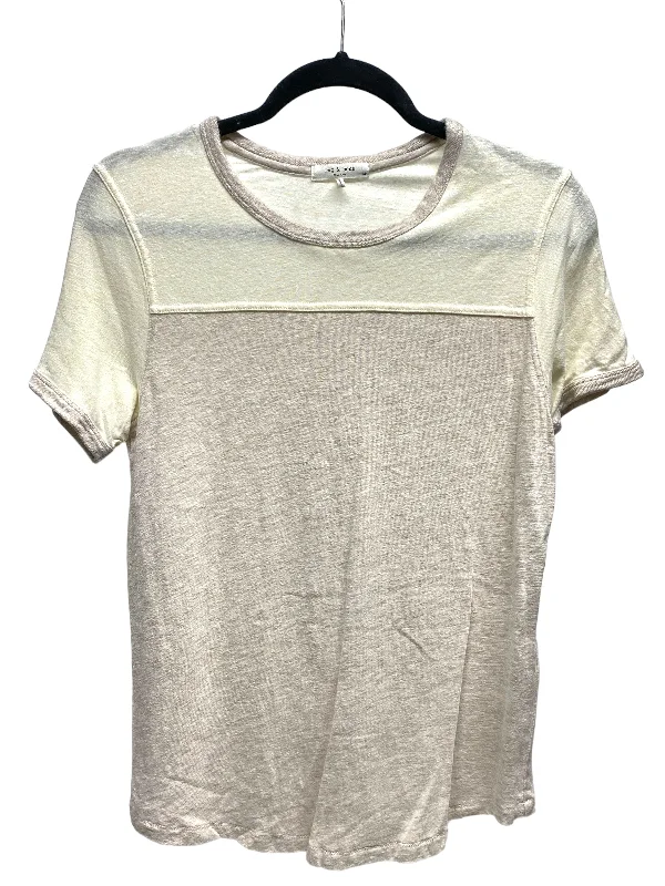 Top Short Sleeve Designer By Rag And Bone In Cream & White, Size: S