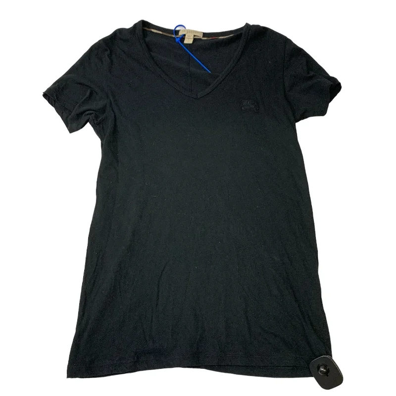 Top Short Sleeve Luxury Designer By Burberry In Black, Size: S