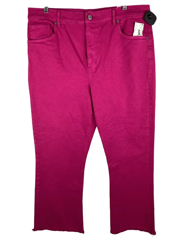 Jeans Straight By Loft In Pink Denim, Size: 14