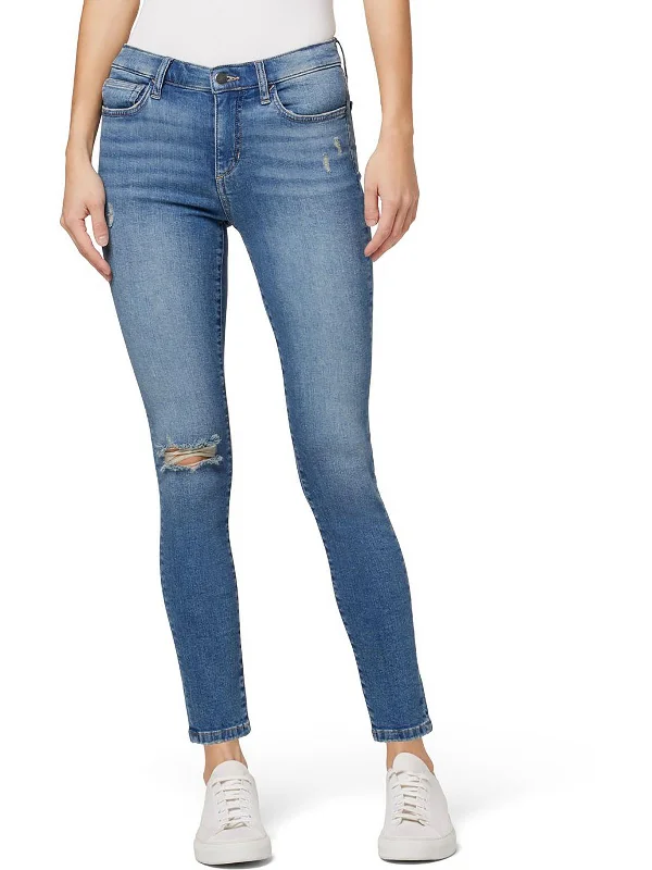 Womens Ankle Destroyed Skinny Jeans