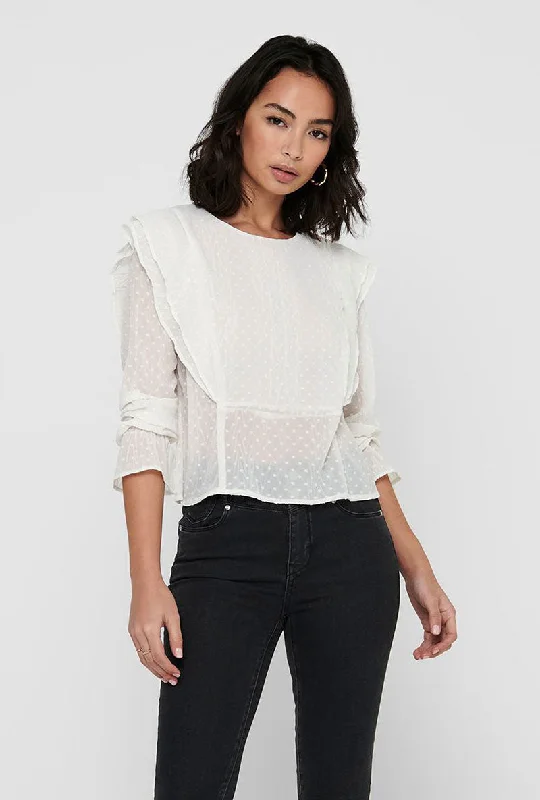 ONLY ELLIE DOT FRILL BLOUSE