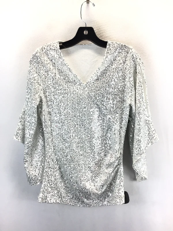 Top 3/4 Sleeve By Clothes Mentor In Silver, Size: S