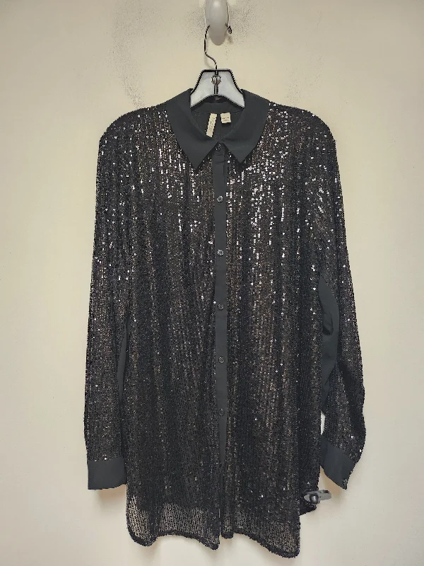 Top Long Sleeve By Cato In Black, Size: 2x