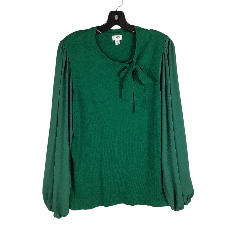 Top Long Sleeve By J. Crew In Green, Size: Xl