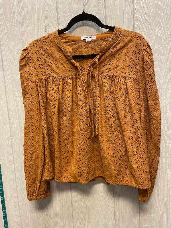 Top Long Sleeve By Madewell In Brown, Size: Xl