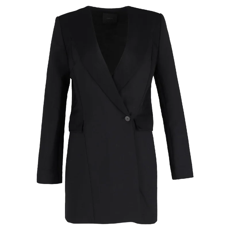 Dion Lee Blazer Mini Dress in Black Wool Polyester