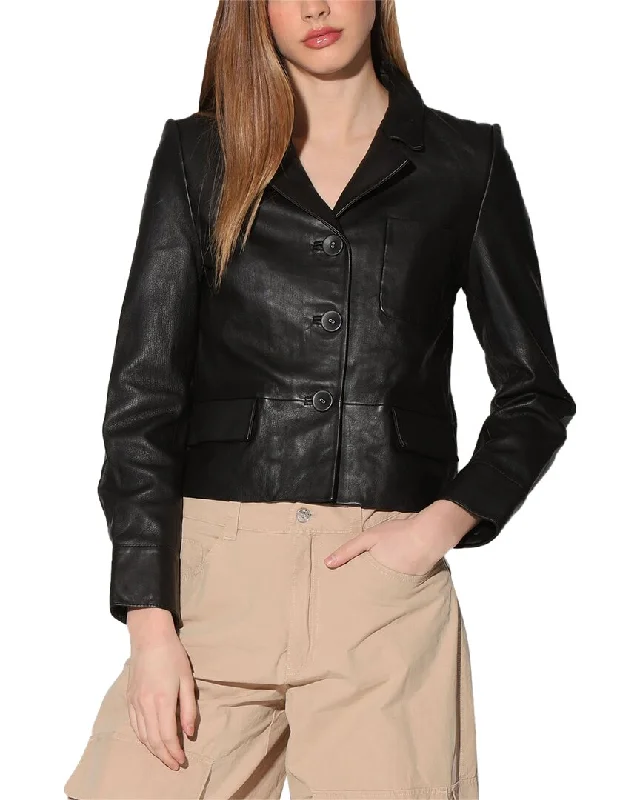 Walter Baker Karter Boxy Fit Leather Jacket