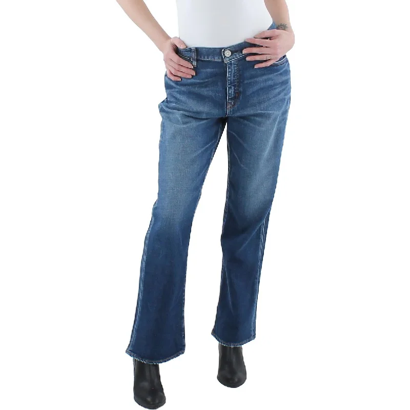 Hoffman Womens High Rise Faded Flare Jeans