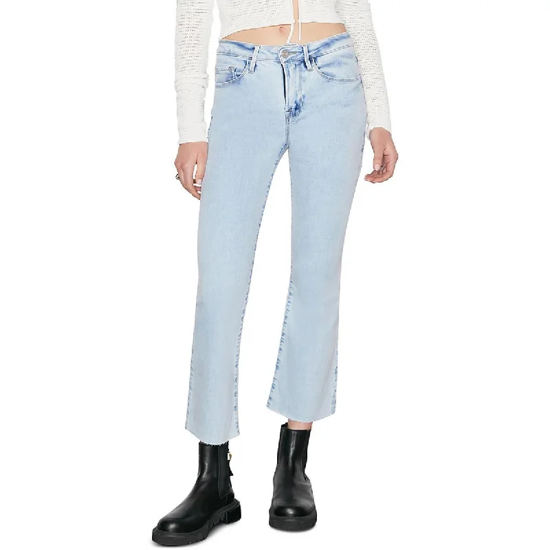 Womens Denim Cropped Bootcut Jeans