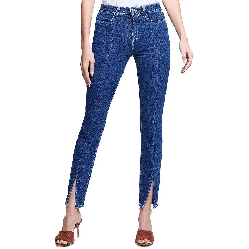 Womens Seamed High Rise Ankle Jeans